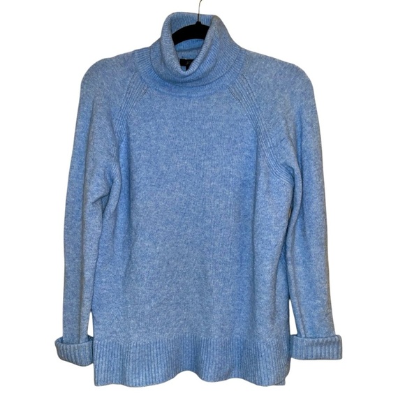 J. Crew Sweaters - J Crew wool alpaca blend turtleneck blue side slits oversized fall sweater boxy
